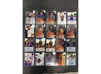 Lot Of (20) Basketball Autographed Cards