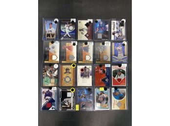 Lot Of (20) Baseball Game Used Relic Cards