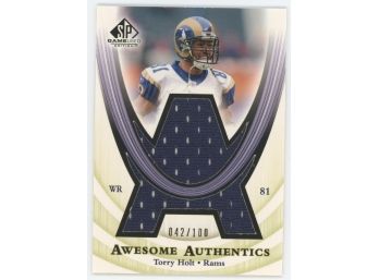 2004 SP Authentic Torry Holt Game Worn Jumbo Relic #/100