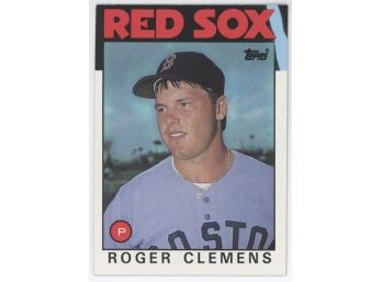1986 Topps Roger Clemens Blue Stripe Error Tough Card!