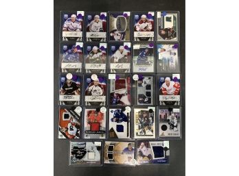 Lot Of (23) Hockey Autographed And Game Used Relic Cards