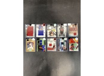 Lot Of (10) Football Game Used Relic Cards