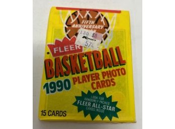 1990 Fleer Basketball Wax Pack With Shawn Kemp Rookie On Back