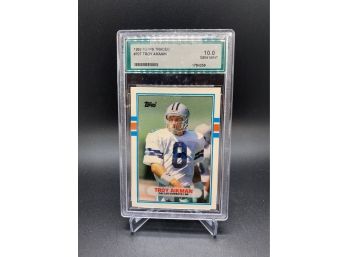 1989 Topps Traded Troy Aikman Rookie AGS 10