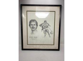Boston Celtics Tommy Heinsohn Signed And Numbered Lithograph Of Danny Ainge