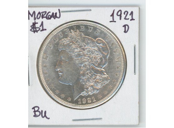 1921 D Morgan Silver Dollar BU