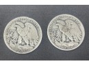Pair Of Walking Liberty Silver Half Dollars 1916 1917