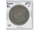 1891 S  Morgan Silver Dollar VF