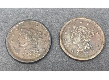 Pair Of 1853 Large Cents