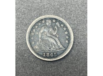 1845 Seated Liberty Dime Silver