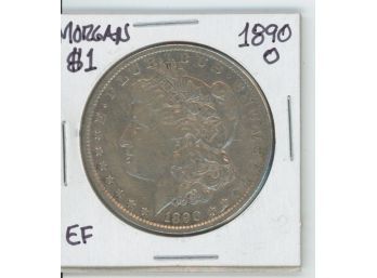1890 O Morgan Silver Dollar EF