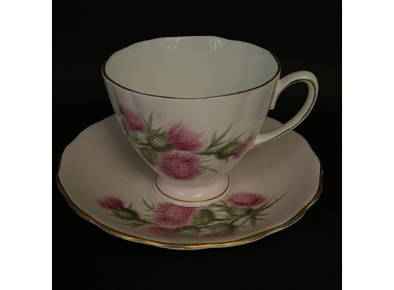Vintage Floral Teacup And Saucer Marked Colclough China