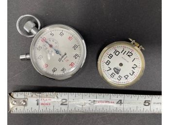 Vintage Pocket Watch Stop Watch  Lot - Untested