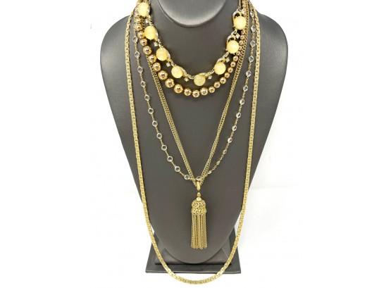 Lot Of Gold Tone Necklaces