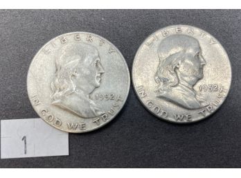 Pair Of Silver Ben Franklin Half Dollars (1)
