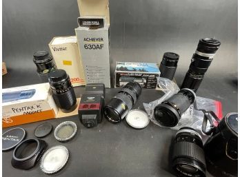 Large Lot Of Vintage Camera Lenses