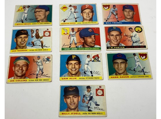 Lot Of (10) 1955 Topps Baseball Cards