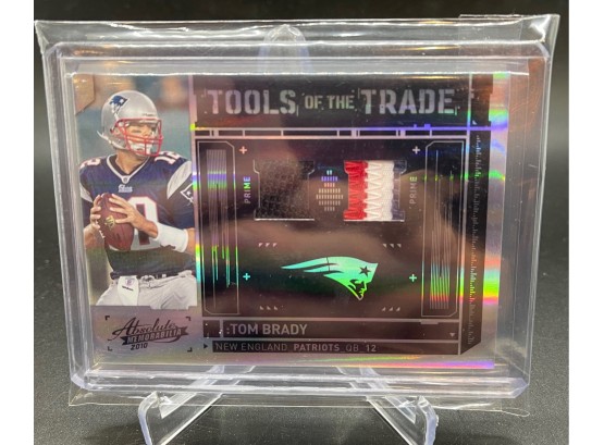 2010 Absolute Tools Of The Trade Tom Brady Dual Game Used Relic Serial Numbered Out Of 50