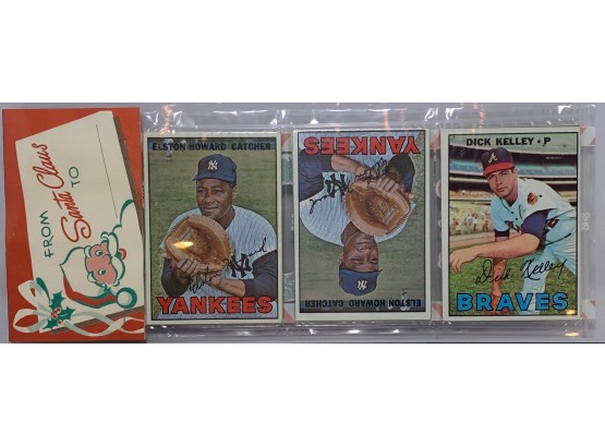 1967 Baseball Holiday Rack Pack With (2) Elston Howards On Top