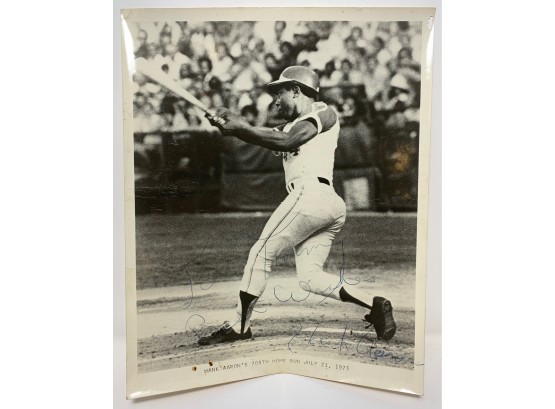 Hank Aaron Signed 700th Home Run Photo