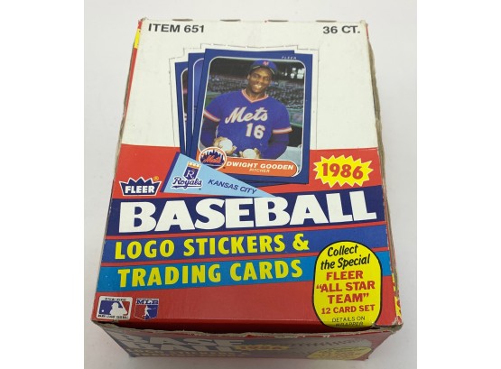 Estate Fresh 1986 Fleer Baseball Unopened Wax Box