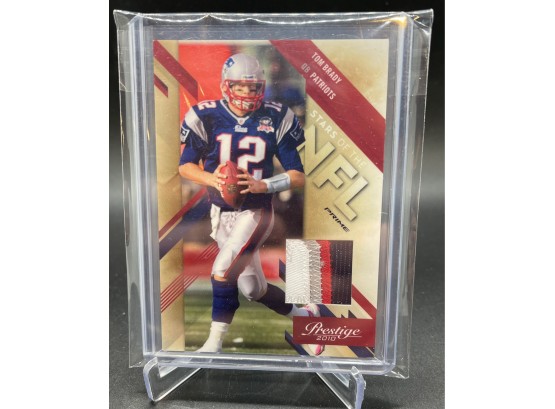 2010 Prestige Tom Brady Quad Color Game Worn Patch Relic Serial Numbered Out Of 50