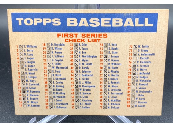 1957 Topps Baseball Checklist With Bazooka Back