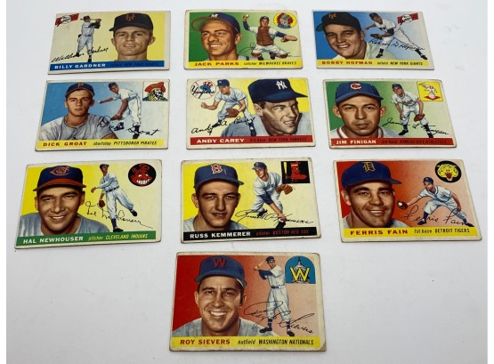 Lot Of (10) 1955 Topps Baseball Cards