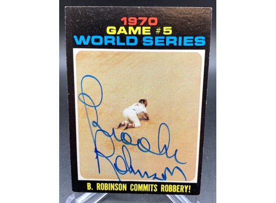1971 Topps Brooks Robinson Signed Baseball Card