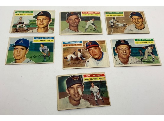 Lot Of (7) 1956 Topps Baseball Cards