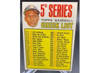 1967 Topps 5th Series Checklist With Roberto Clemente