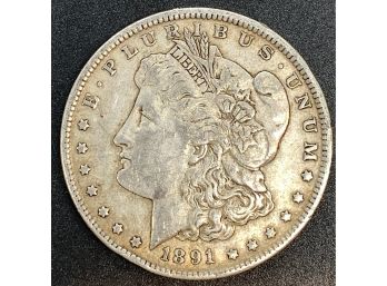 1891 Morgan Head Silver Dollar