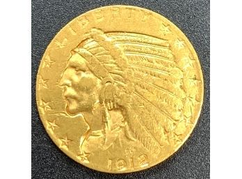 1912 $5 Gold Indian Half Eagle