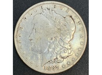 1887 Morgan Head Silver Dollar