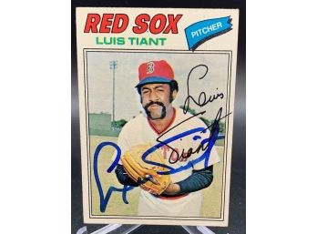 Signed 1977 Topps Luis Tiant Baseball Card