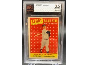 1958 Topps All Star Mickey Mantle BVG 3.5