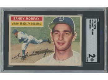 1956 Topps Sandy Koufax White Back SGC 2