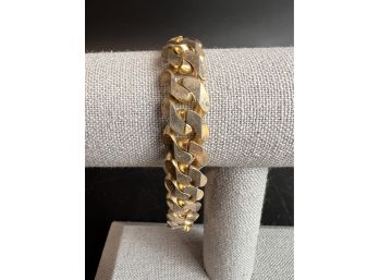Vintage Signed Les Bernard Chunky Gold Bracelet