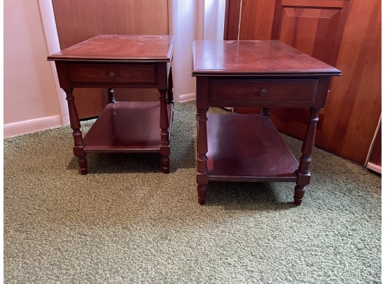 Pair Of Antique Pennsylvania House Side Tables With One Drawer
