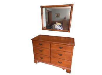 Vintage 6 Drawer Dresser With Mirror In Good Used Condition