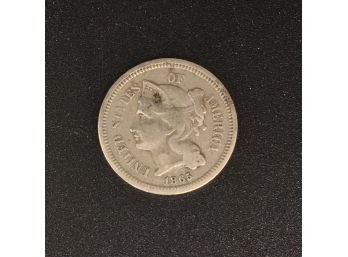 1865 Silver 3 Cent Piece