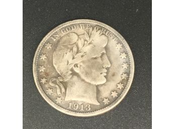 1913 Barber Half Dollar