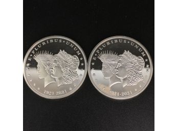 Lot Of (2) Half .5 OZ .999 Silver Rounds