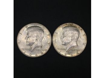 Lot Of 2 Silver Kennedy Half Dollars 1964