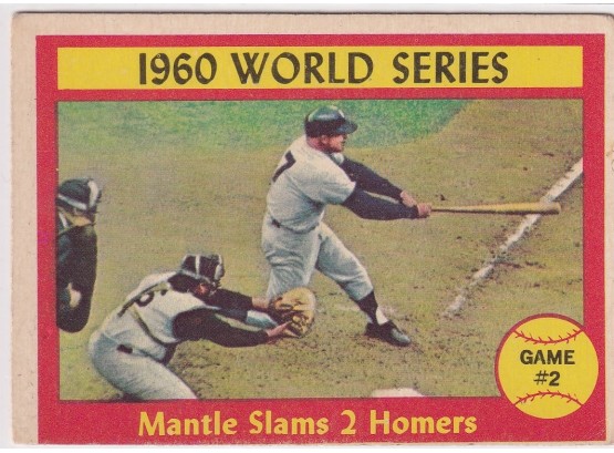 1961 Topps Game 2 World Series Mickey Mantle Highlight Card