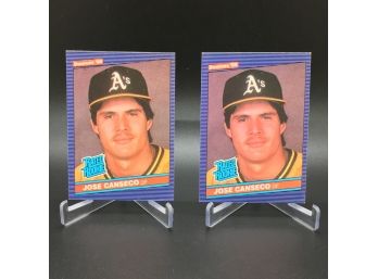 1986 Donruss Jose Canseco Rookie Card Lot Of 2