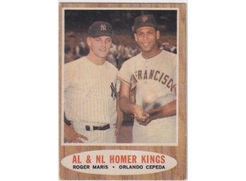 1962 Topps AL And NL Homer Kings Roger Maris Orlando Cepeda