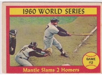 1961 Topps Game 2 World Series Mickey Mantle Highlight Card