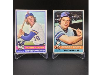 1976 Topps Robin Yount And George Brett 2nd Year Cards
