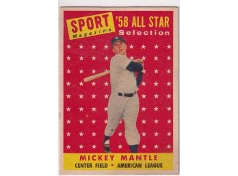1958 Topps Mickey Mantle All Star Card